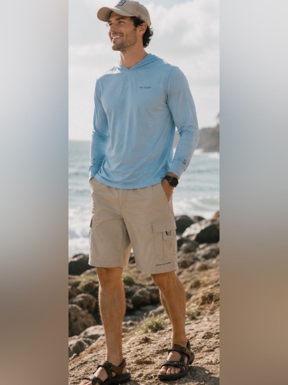 Men Columbia Omni Shade Cargo Short UPF Sun Protection Hiking Fishing Travel XL
